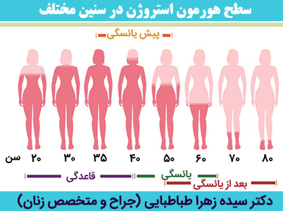 سطح-هورمون-استروژن-در-سنین-مختلف